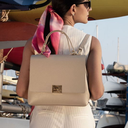 Leather handbags Silene - Leather 3-in-1 convertible backpack / shoulder bag / handbag | TL142152 San Rocco Italia