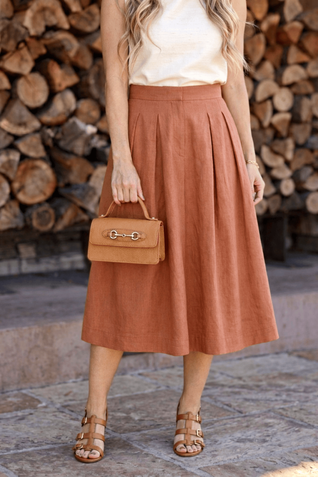 Sofia Leather Horse Bit Handbag with Chain Strap
