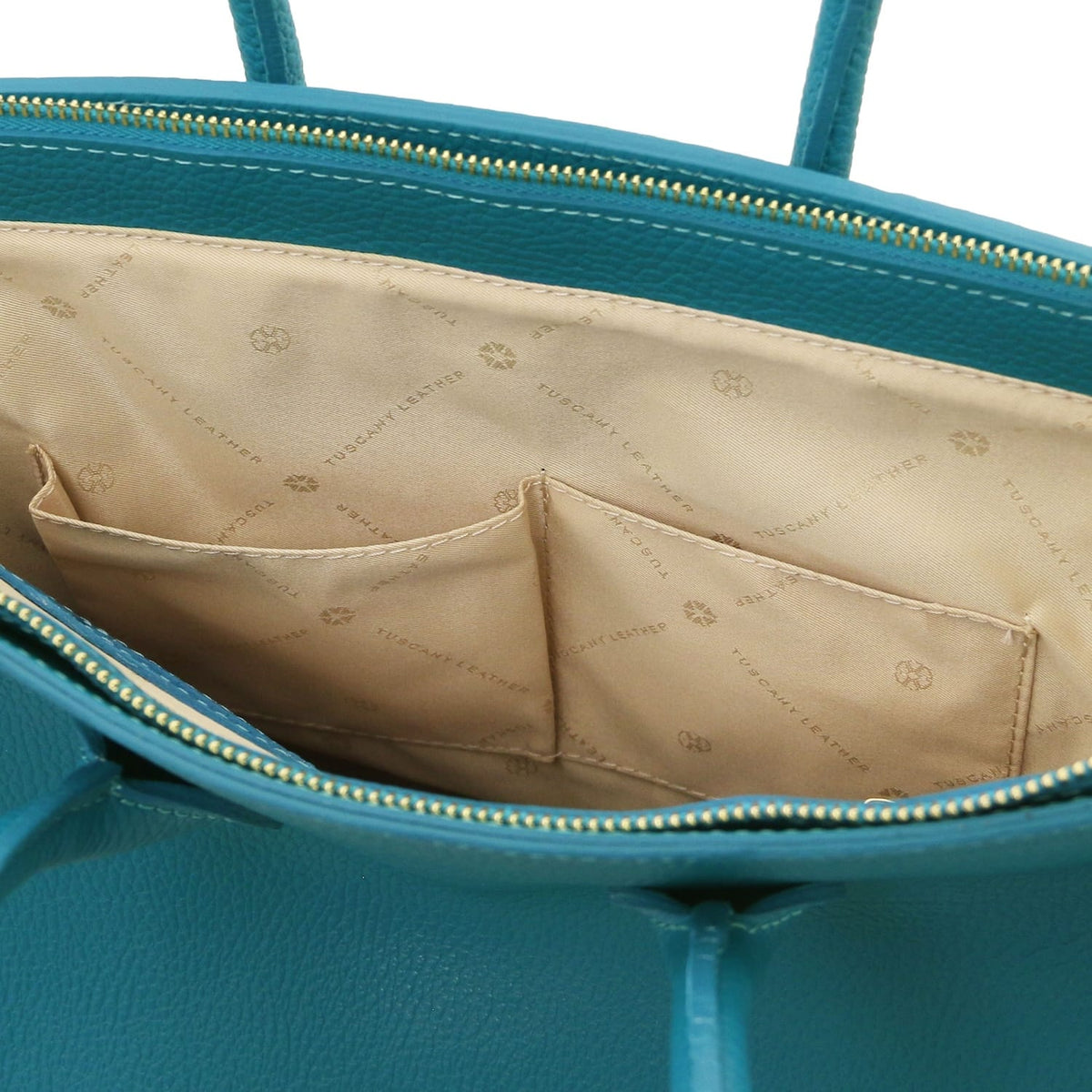 TL Bag - Leather handbag with golden hardware