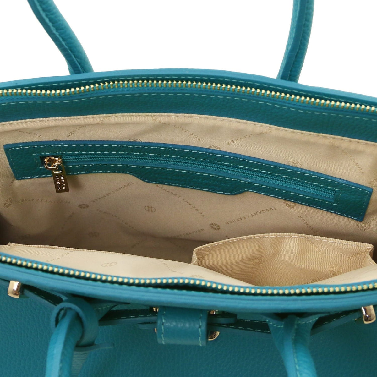 TL Bag - Leather handbag with golden hardware