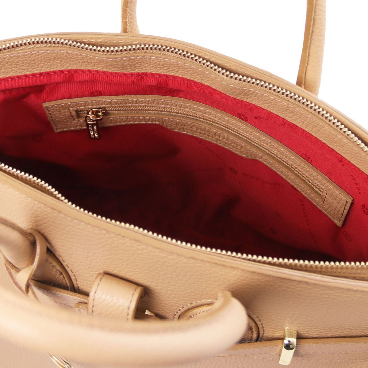 Leather handbags TL Bag - Leather handbag with golden hardware | TL141529 San Rocco Italia