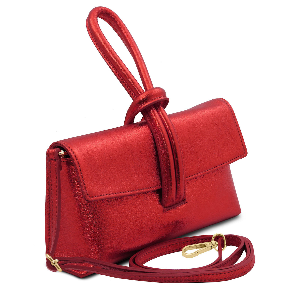 Leather handbags TL Bag - Metallic leather clutch | TL141993 San Rocco Italia