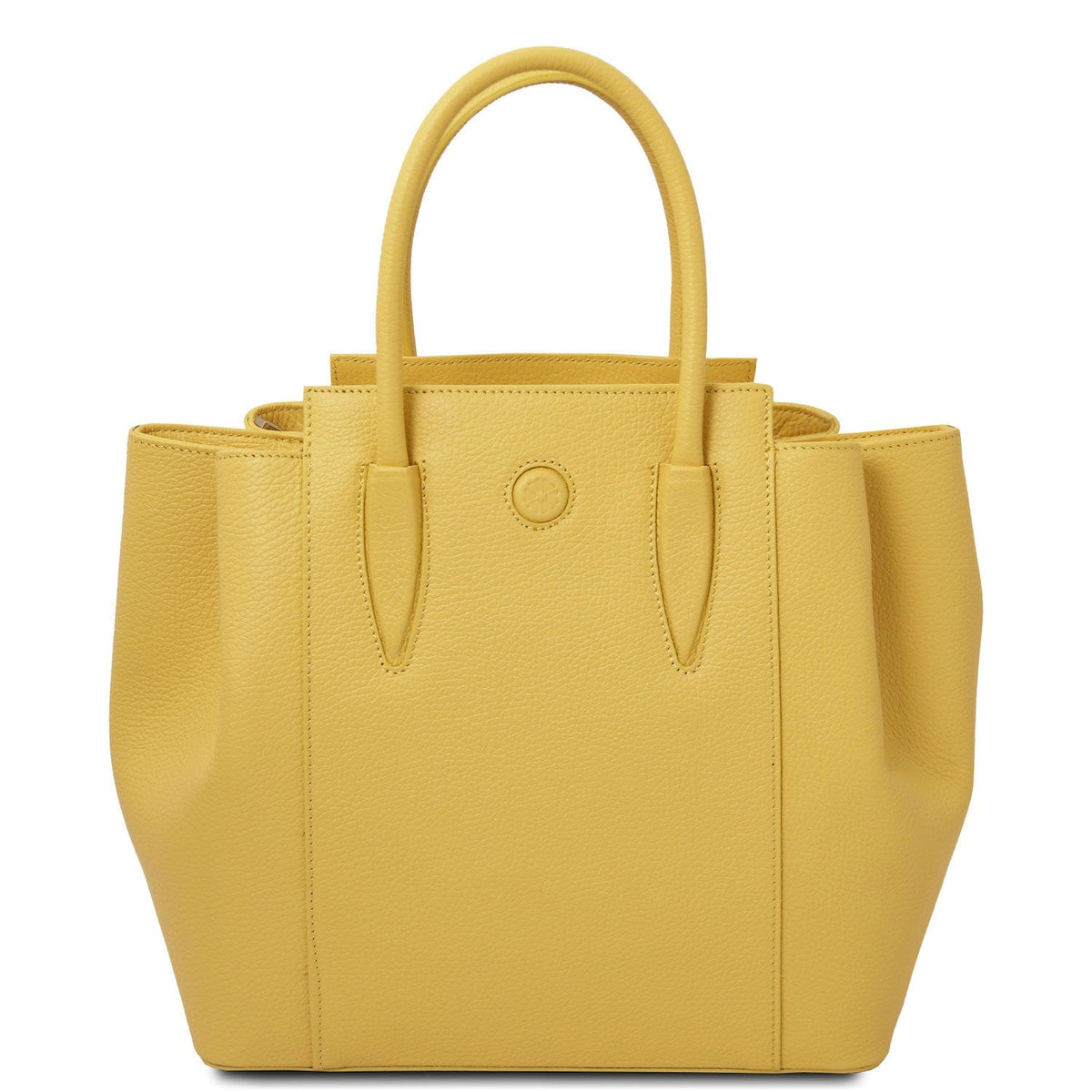 Leather handbags Pastel yellow Tulipan - Italian leather handbag | TL141727 San Rocco Italia