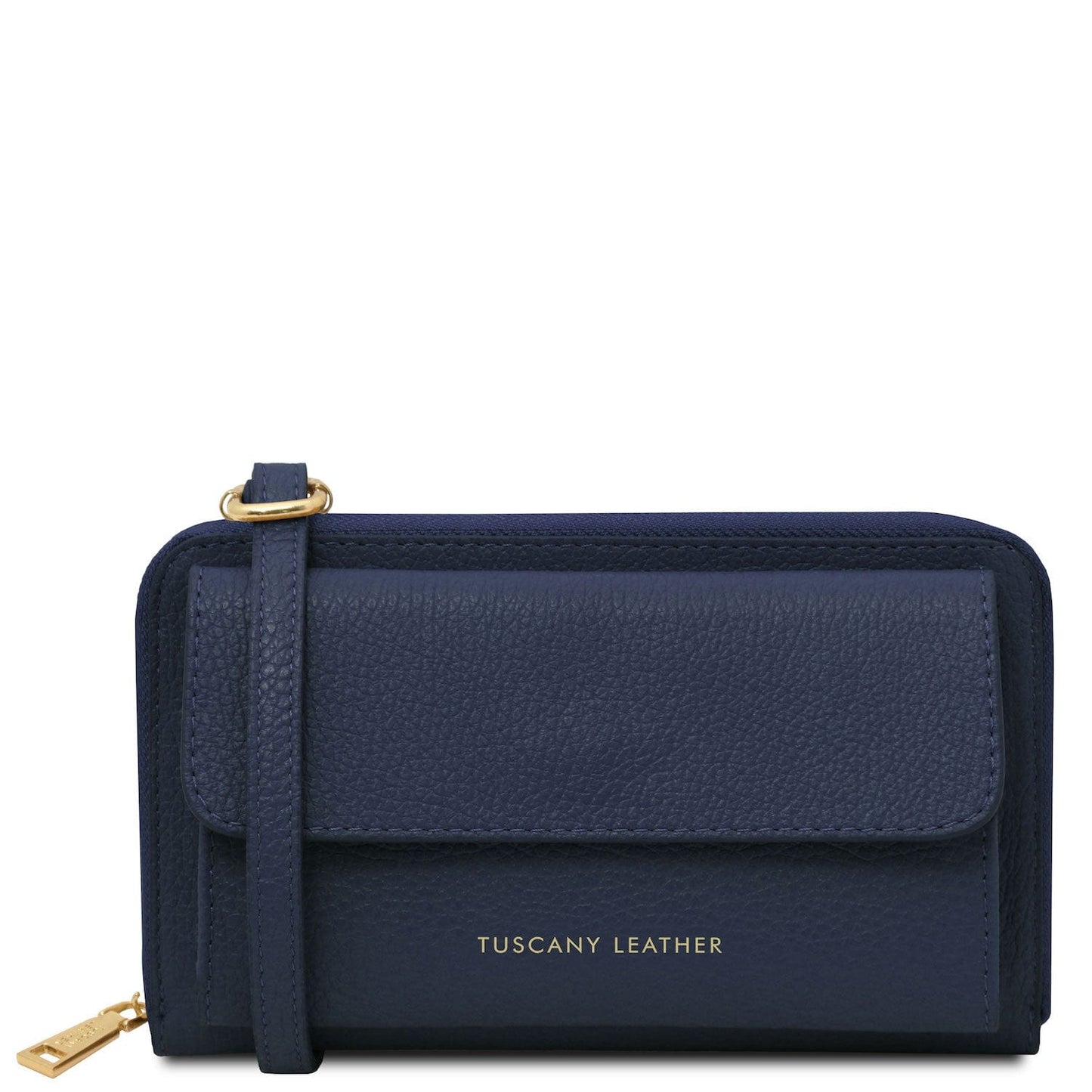 Urania - Leather phone wallet with strap | TL142433 - Premium Leather shoulder bags - Shop now at San Rocco Italia