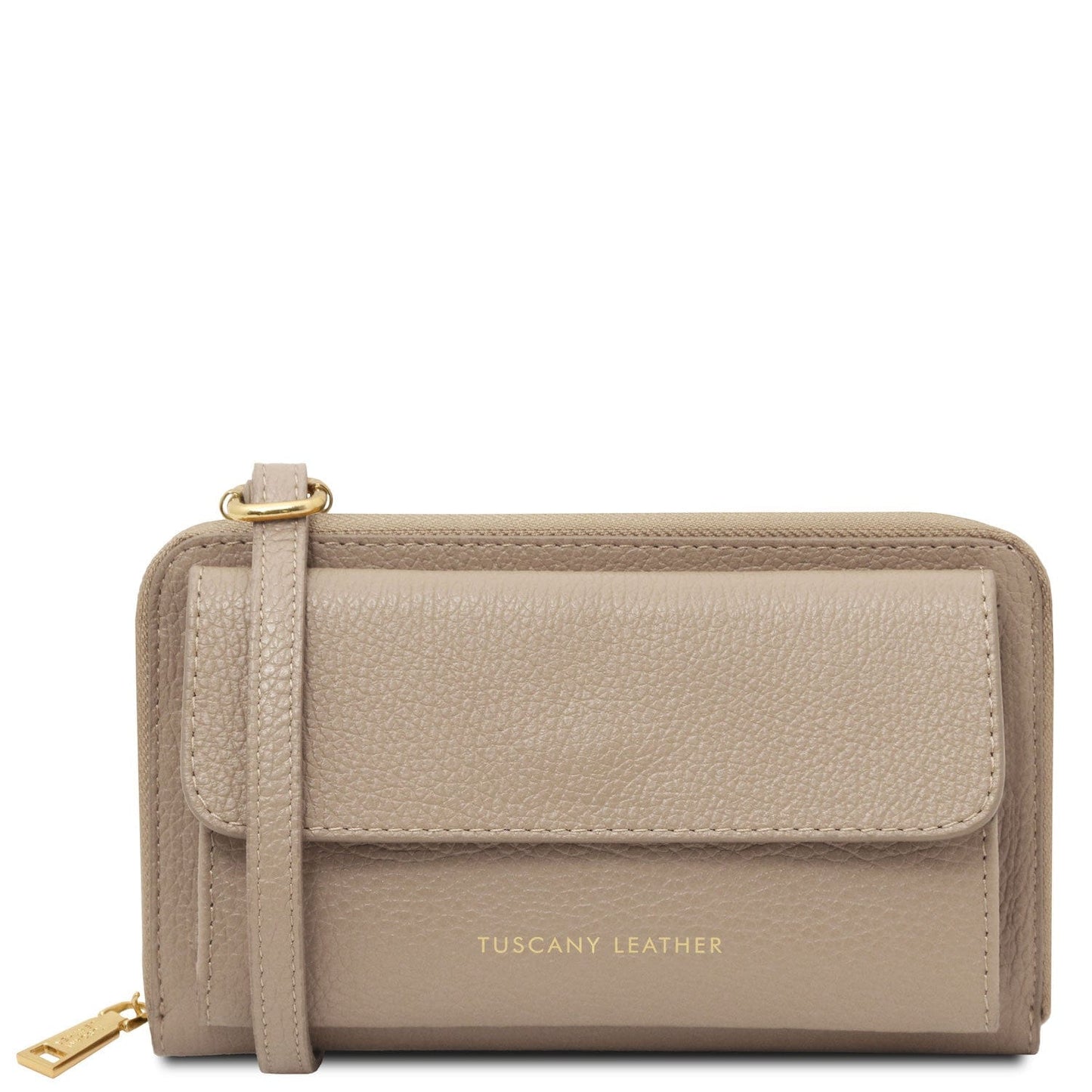 Urania - Leather phone wallet with strap | TL142433 - Premium Leather shoulder bags - Shop now at San Rocco Italia