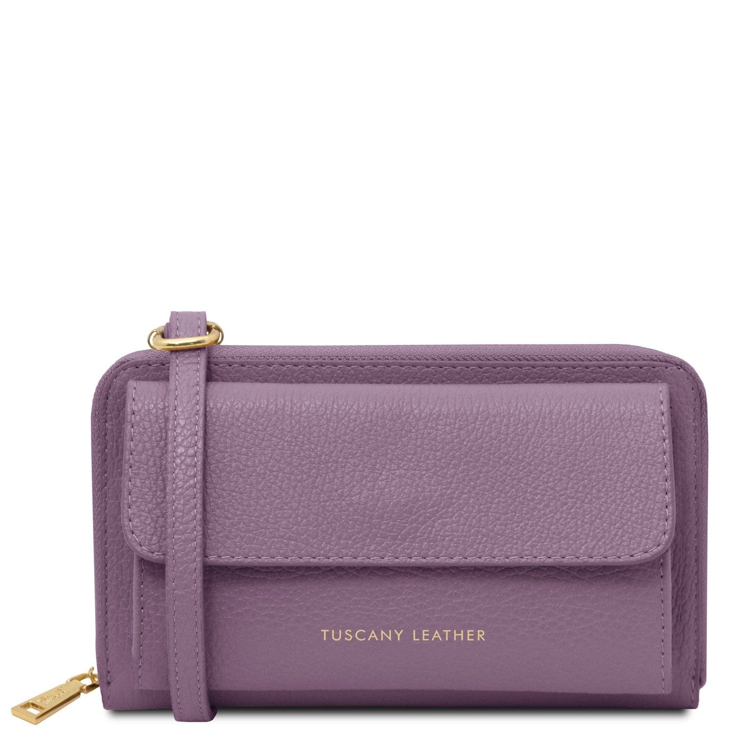 Urania - Leather phone wallet with strap | TL142433 - Premium Leather shoulder bags - Shop now at San Rocco Italia