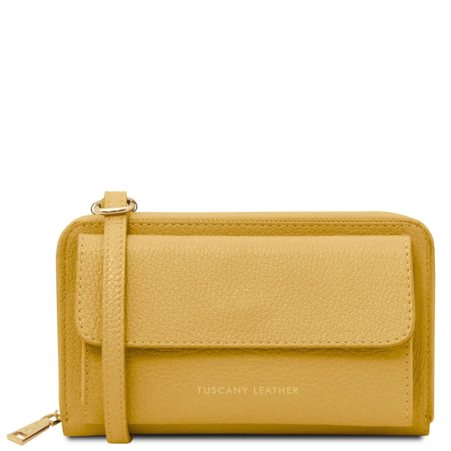 Urania - Leather phone wallet with strap | TL142433 - Premium Leather shoulder bags - Shop now at San Rocco Italia