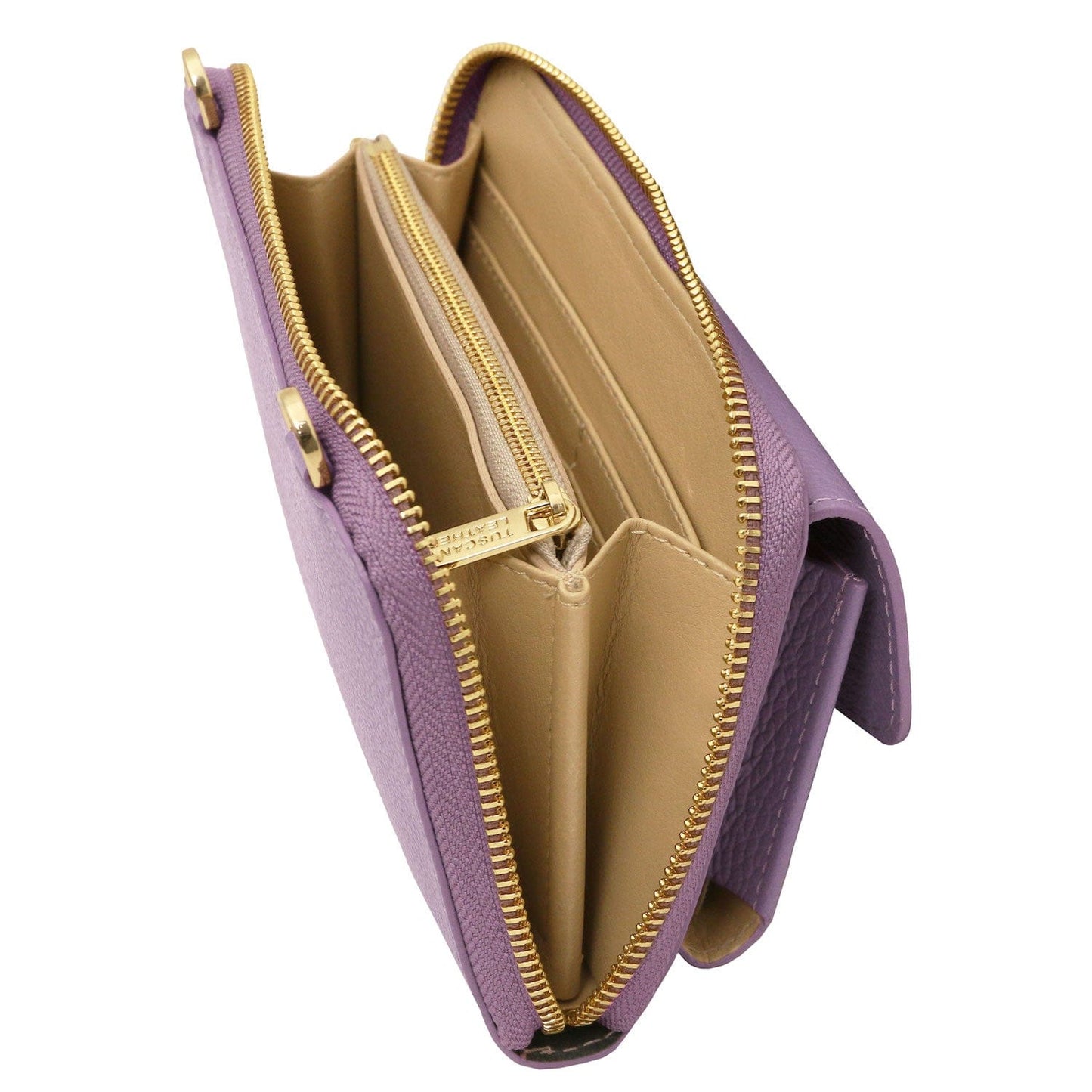 Urania - Leather phone wallet with strap | TL142433 - Premium Leather shoulder bags - Shop now at San Rocco Italia