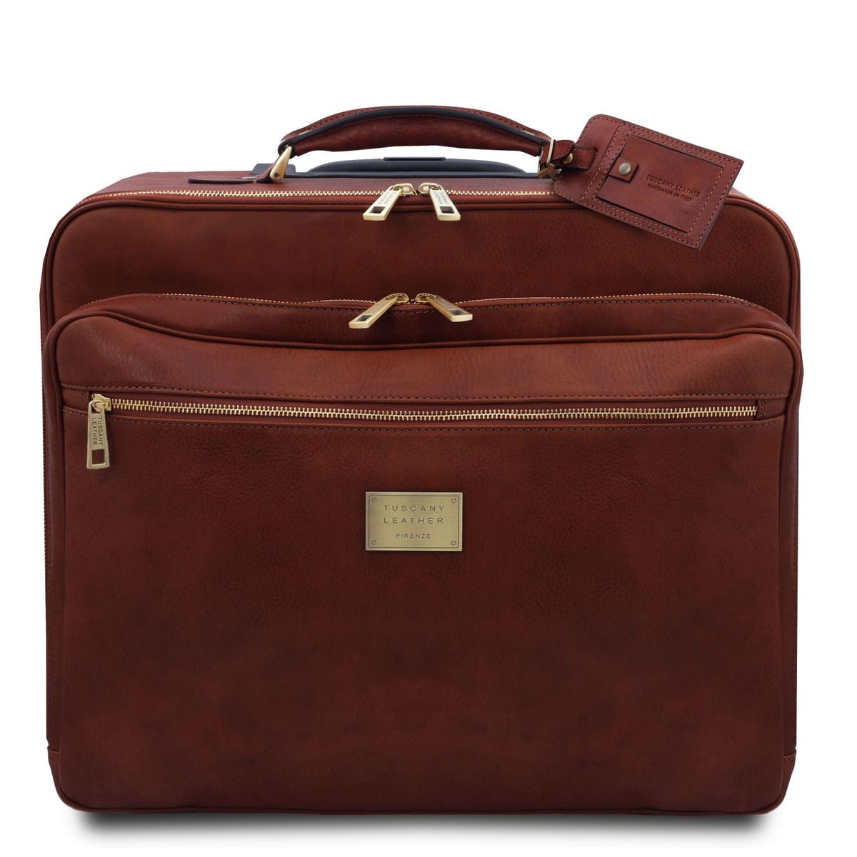Leather Wheeled luggage Marrón Varsavia - Leather pilot case with two wheels | TL141888 San Rocco Italia
