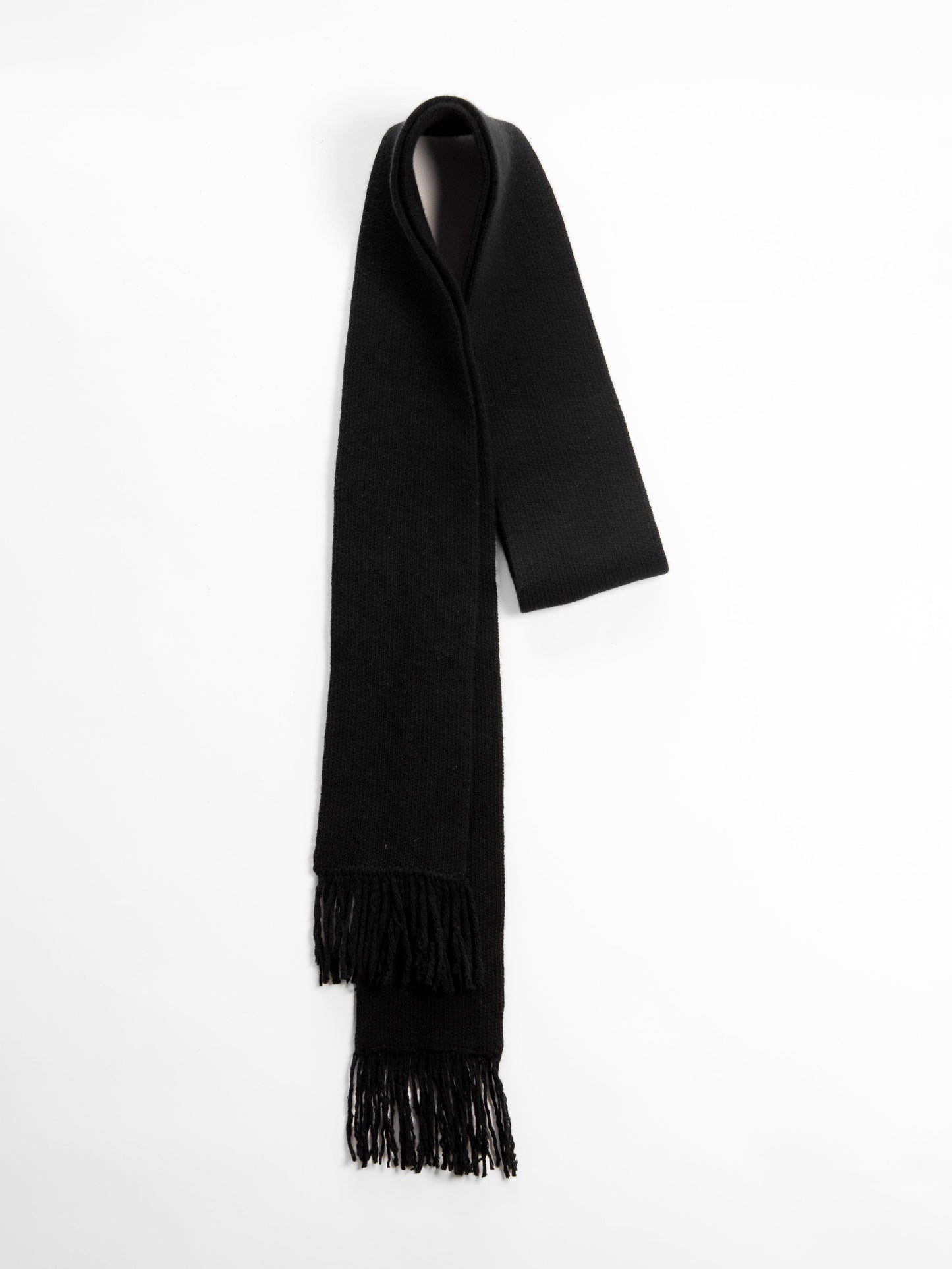 Scarves Black Wool & Cashmere Mix Fringed Scarf San Rocco Italia