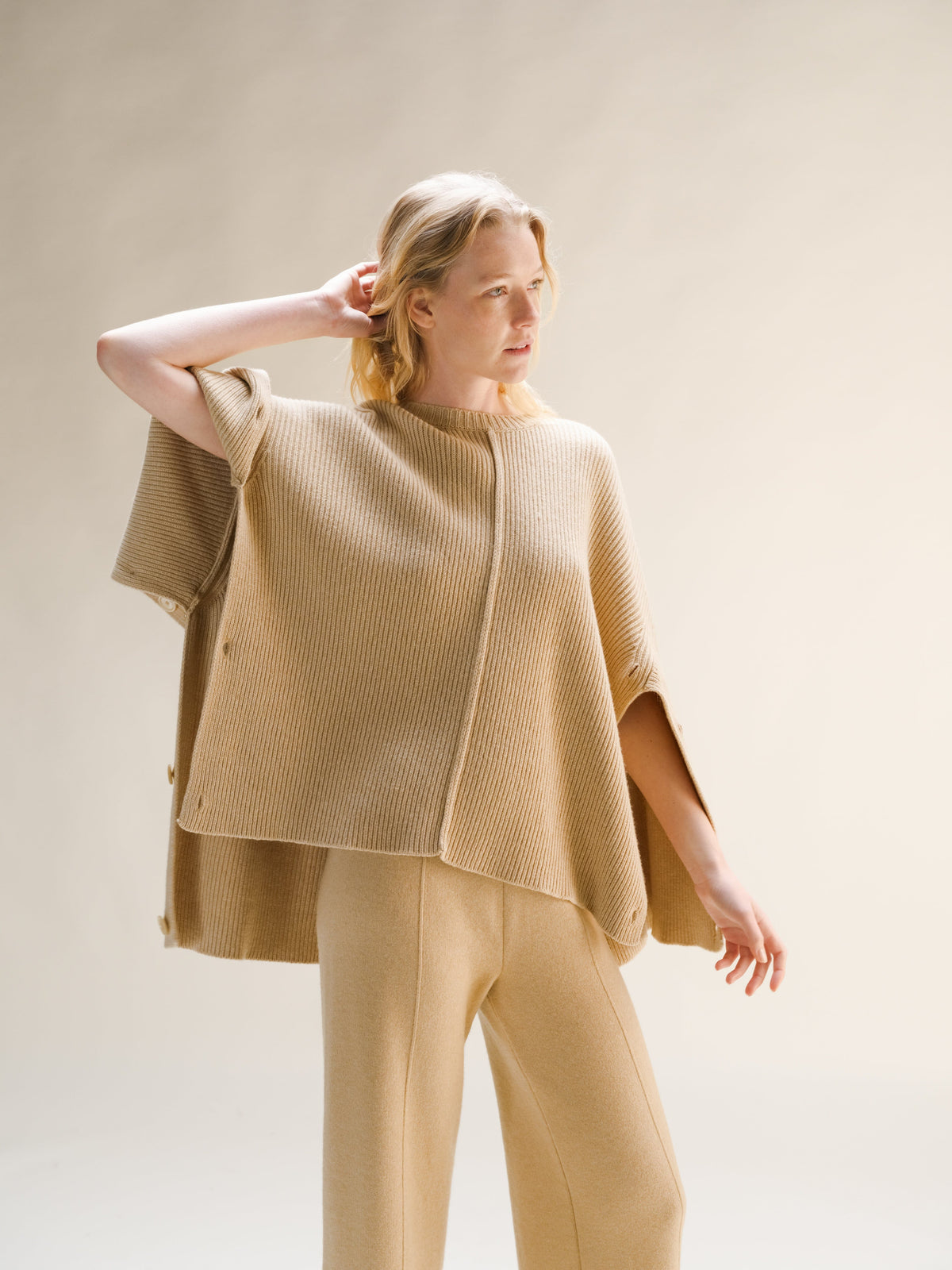 Knitwear Wool & Cashmere Mix Oversized Cape Sweater San Rocco Italia