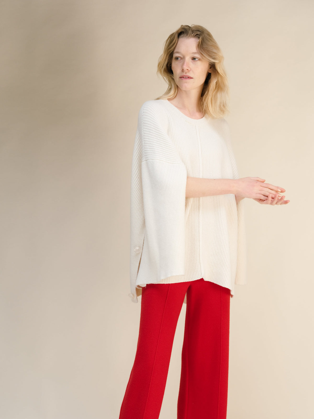 Knitwear Wool & Cashmere Mix Oversized Cape Sweater San Rocco Italia