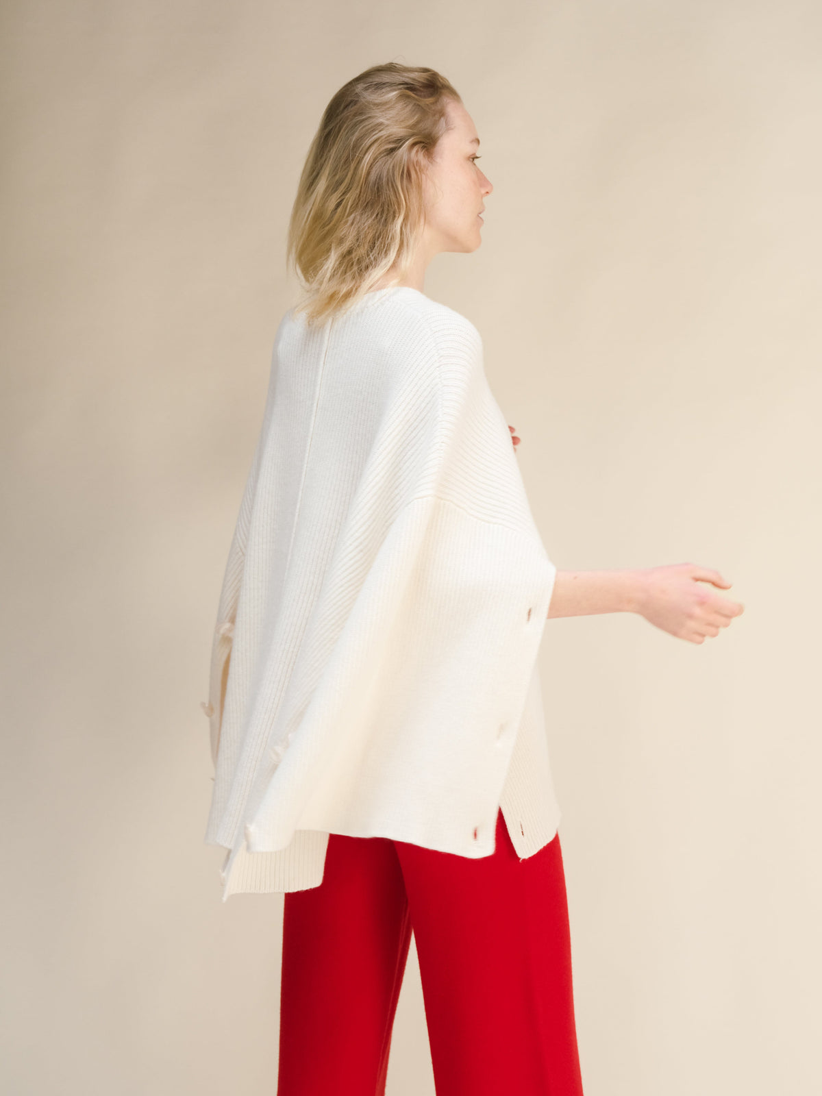 Knitwear Wool & Cashmere Mix Oversized Cape Sweater San Rocco Italia