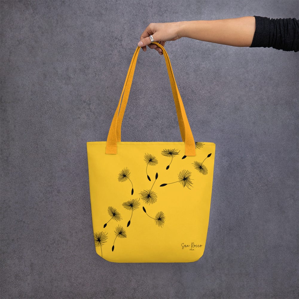 Accessoires - Handtaschen Gelbe Tote-Bag mit Löwenzahnmotiv San Rocco Italia
