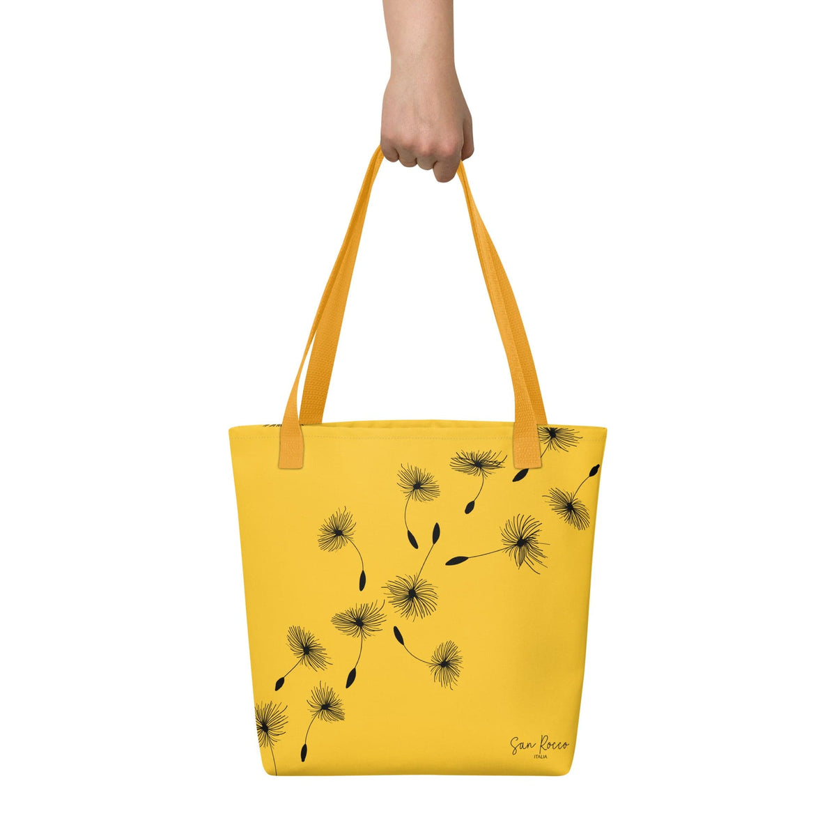 Accessoires - Handtaschen Gelbe Tote-Bag mit Löwenzahnmotiv San Rocco Italia