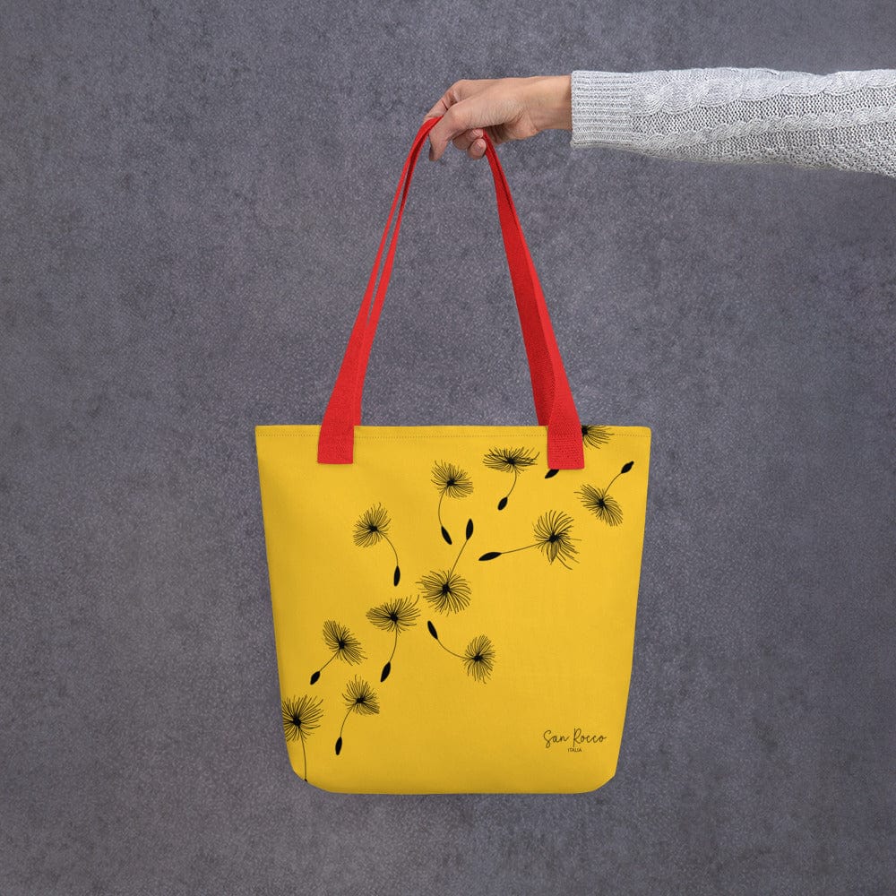 Accessoires - Handtaschen Gelbe Tote-Bag mit Löwenzahnmotiv San Rocco Italia