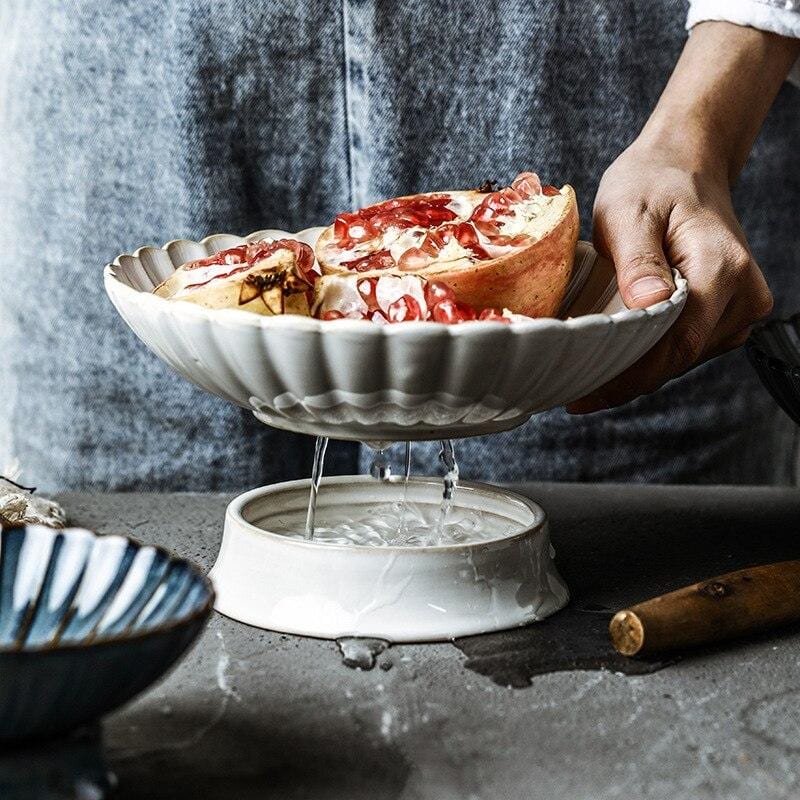 Chrysanthemum Fruit Bowl with Drain Holes - Premium Bowl - Just €55.95! Shop now at San Rocco Italia