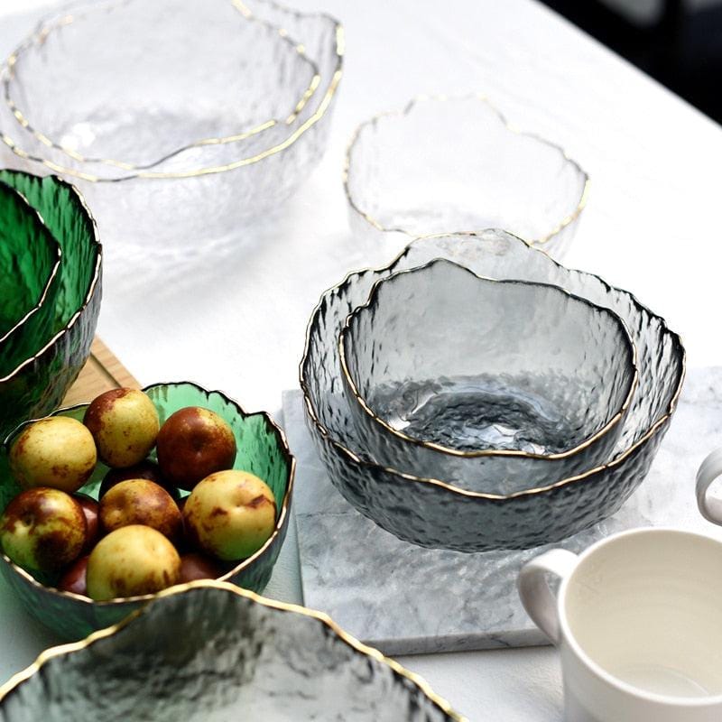 Iceberg Glass Bowl with Gilded Edge - Premium Bowl - Just €24.95! Shop now at San Rocco Italia