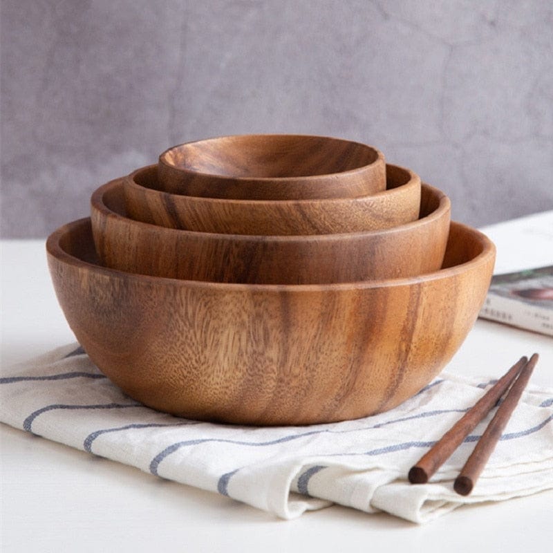 Solid Acacia Wood Nesting Bowls - San Rocco Italia