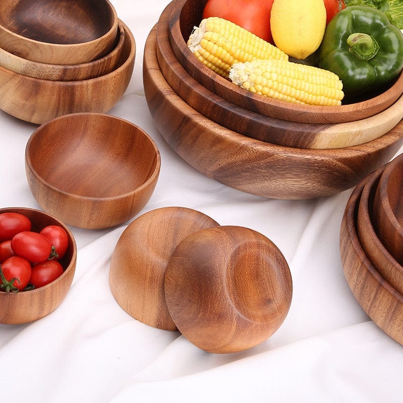 Solid Acacia Wood Nesting Bowls - San Rocco Italia