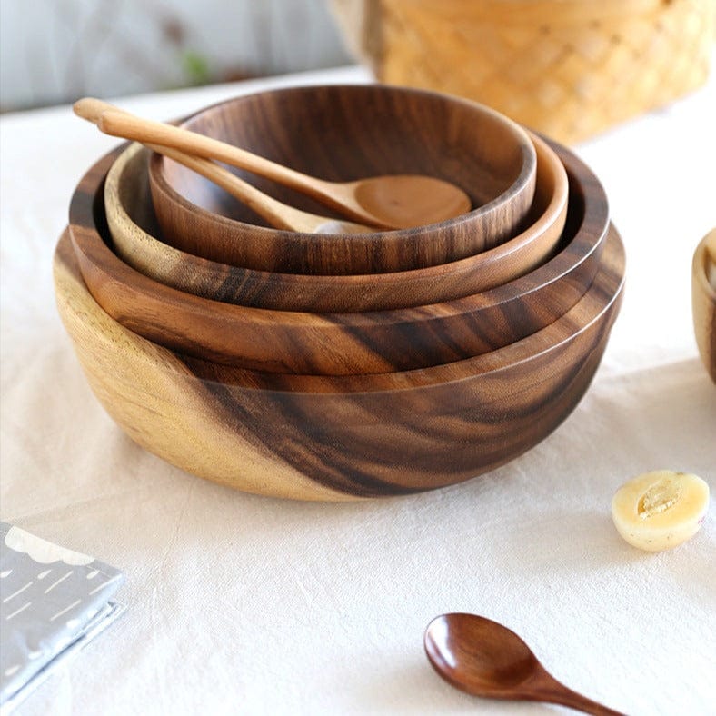 Solid Acacia Wood Nesting Bowls - San Rocco Italia