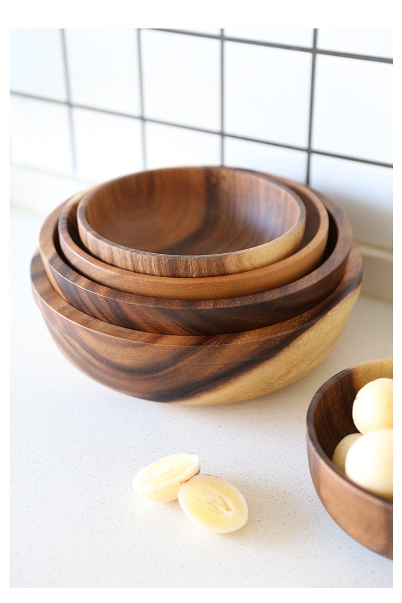 Solid Acacia Wood Nesting Bowls - San Rocco Italia