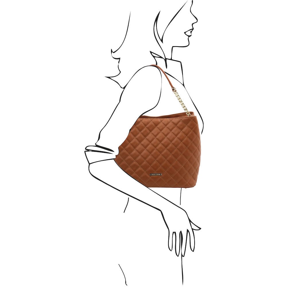 TL Bag - Soft quilted leather bucket bag - Large | TL142237 - Premium Bucket Bag - Just €153.72! Shop now at San Rocco Italia