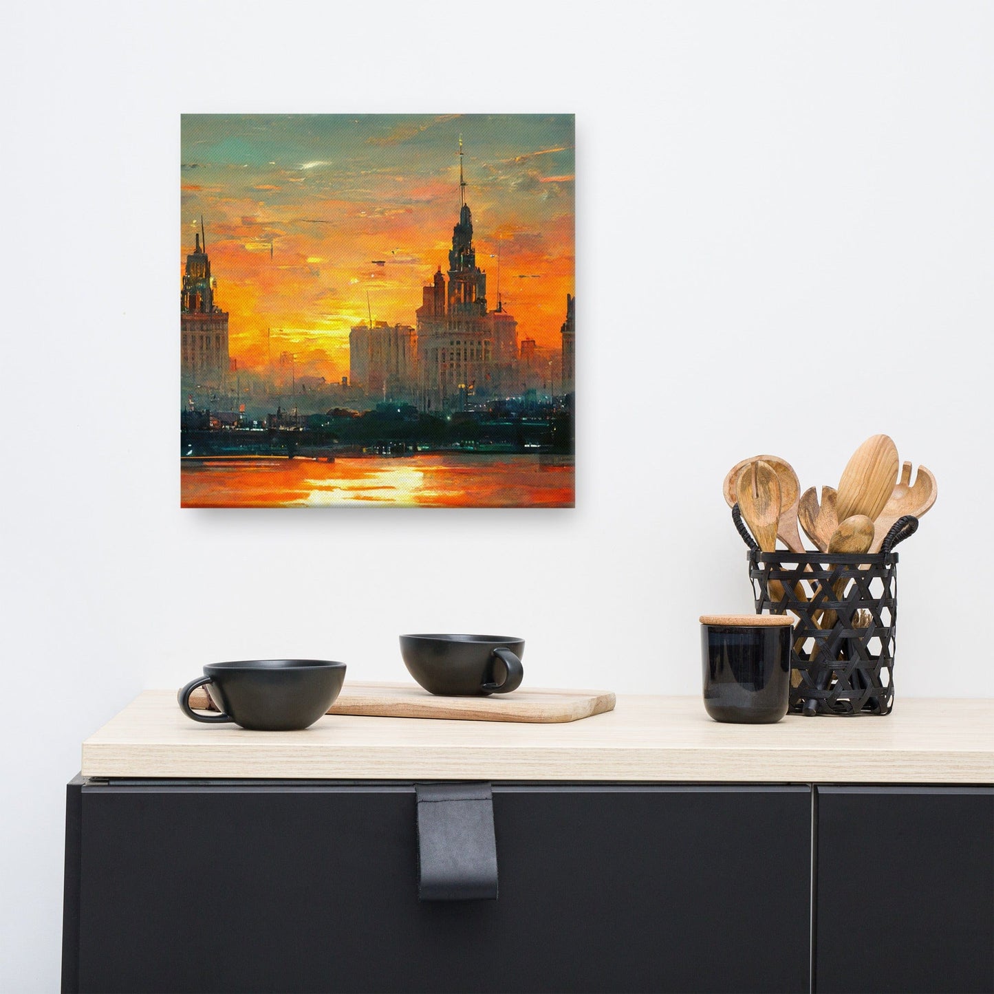 Sunset over the City Canvas Print - Canvas Print - San Rocco Italia