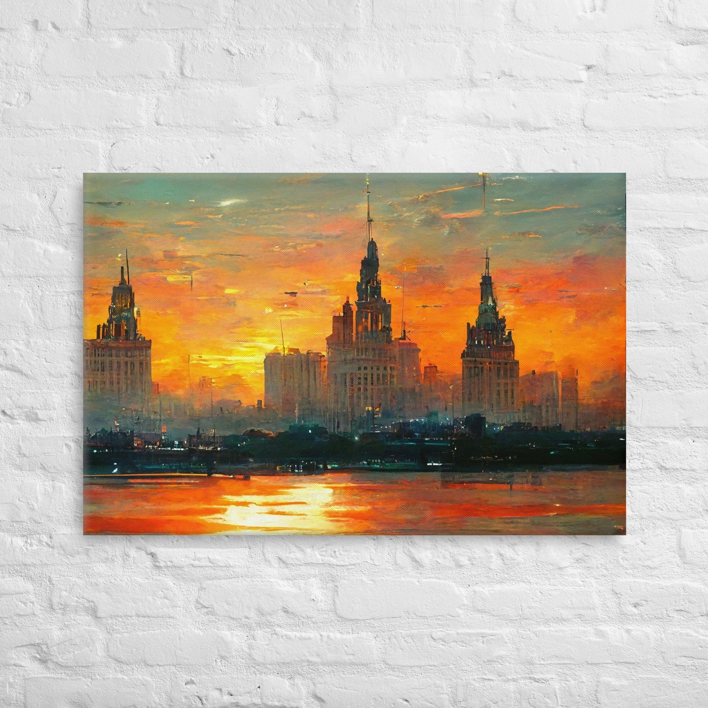 Sunset over the City Canvas Print - Canvas Print - San Rocco Italia