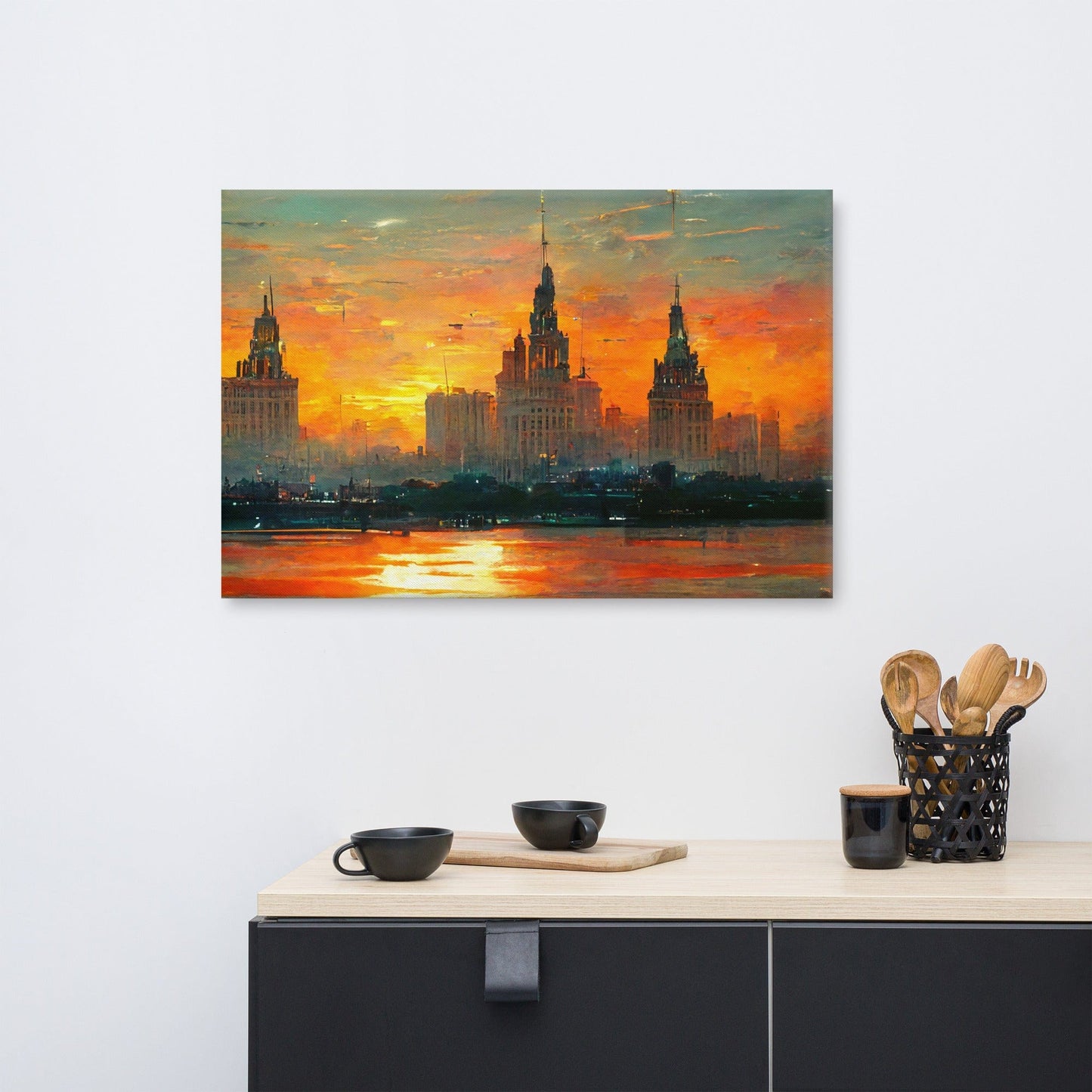 Sunset over the City Canvas Print - Canvas Print - San Rocco Italia
