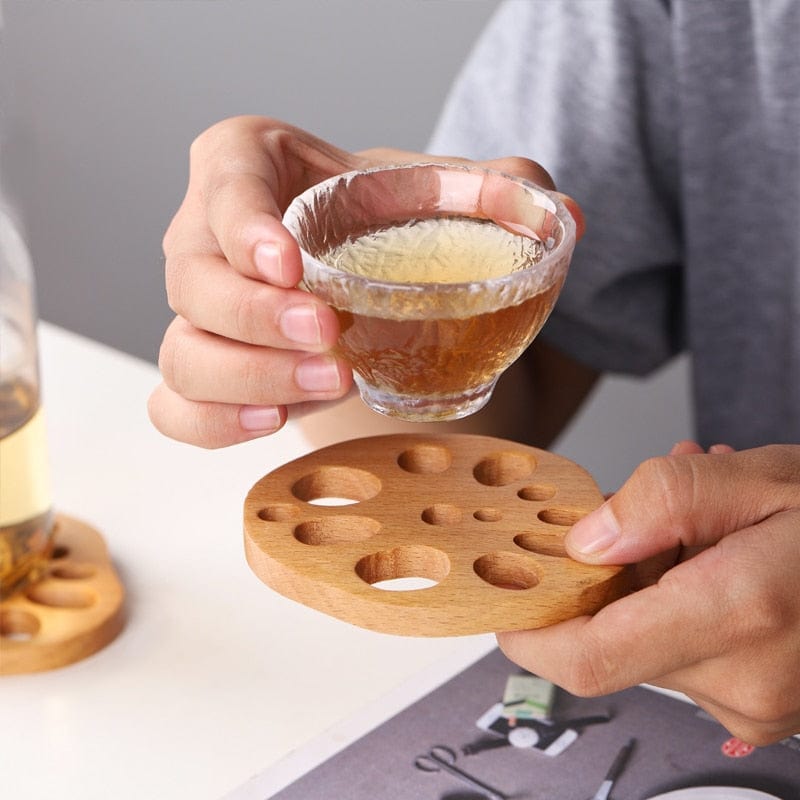 Lotus Root Wooden Coaster Set - 4 pieces - Coasters - San Rocco Italia