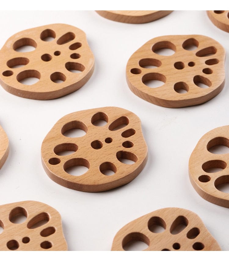 Lotus Root Wooden Coaster Set - 4 pieces - Coasters - San Rocco Italia