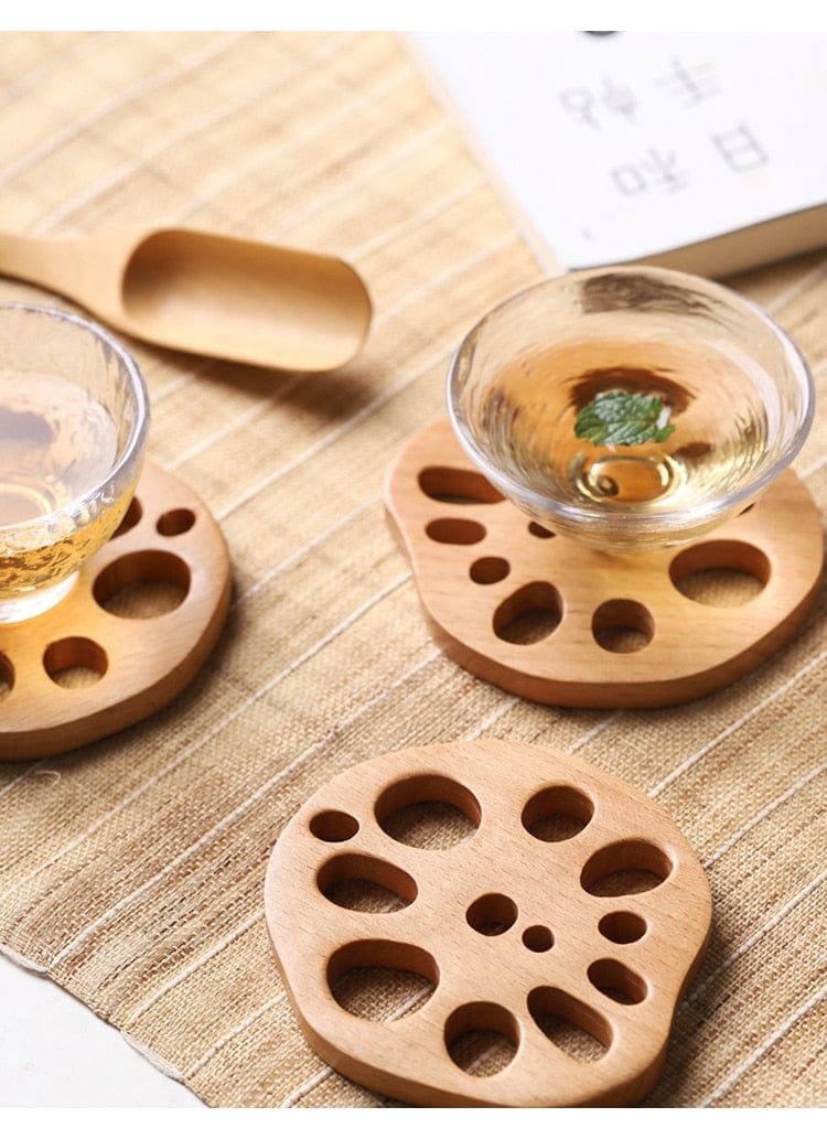 Lotus Root Wooden Coaster Set - 4 pieces - Coasters - San Rocco Italia