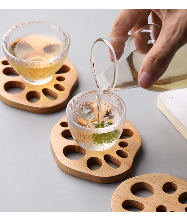 Lotus Root Wooden Coaster Set - 4 pieces - Coasters - San Rocco Italia
