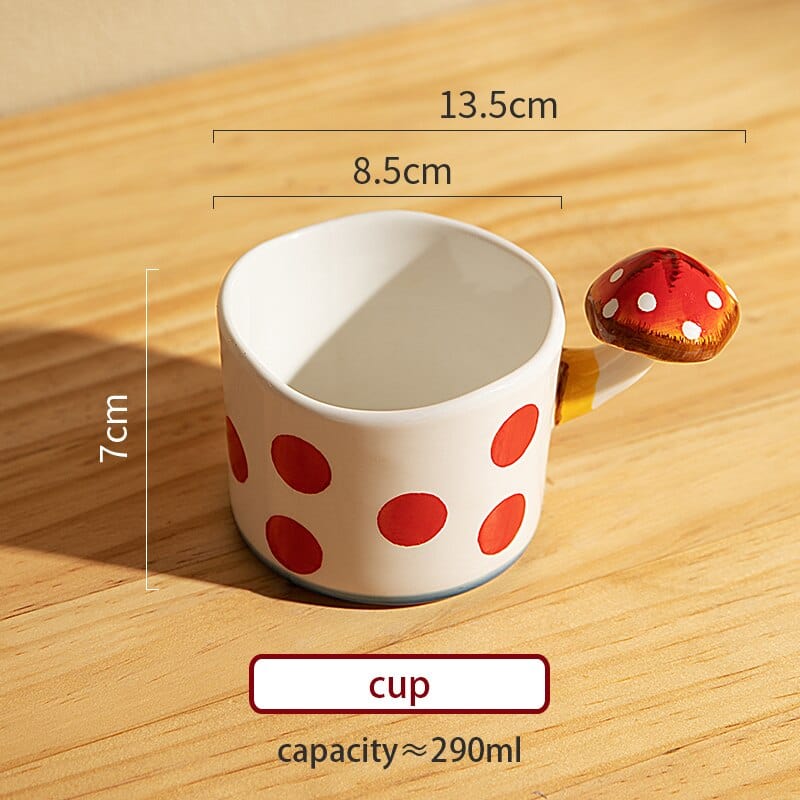 Red and White Mushroom Ceramic Mugs, Teapot, Plates and Bowls - Premium Cups - Just €35.95! Shop now at San Rocco Italia