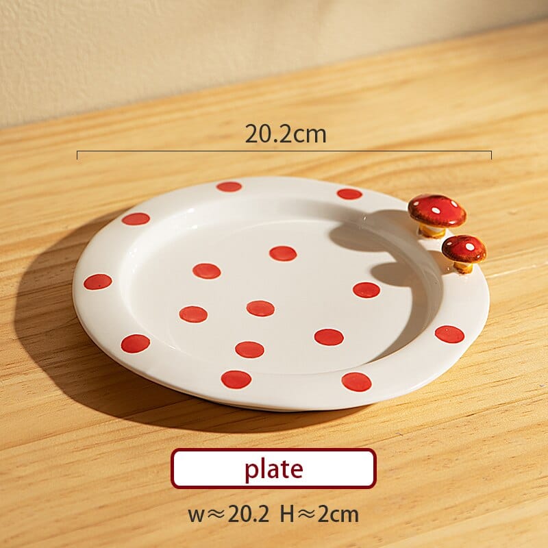 Red and White Mushroom Ceramic Mugs, Teapot, Plates and Bowls - Premium Cups - Just €35.95! Shop now at San Rocco Italia
