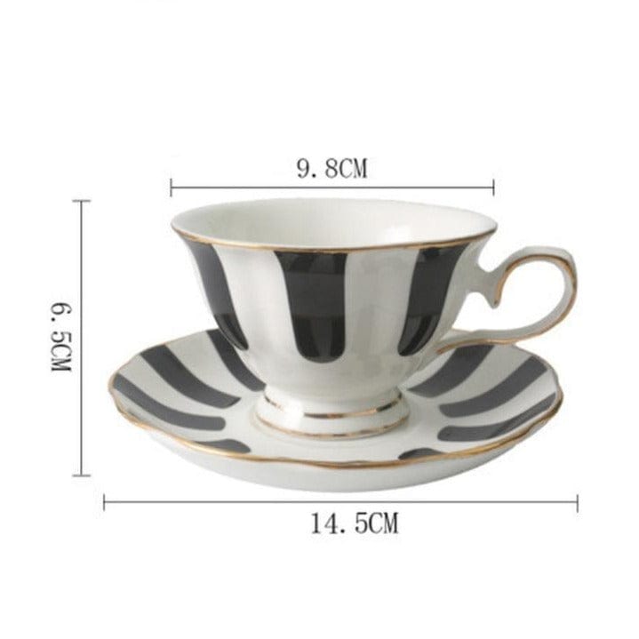 Retro Black and White Polka Dot and Striped Teapots, Cups, Saucers and Plates - Premium Cups - Just €37.95! Shop now at San Rocco Italia