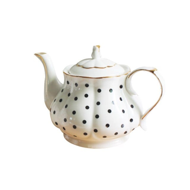 Retro Black and White Polka Dot and Striped Teapots, Cups, Saucers and Plates - Premium Cups - Just €37.95! Shop now at San Rocco Italia