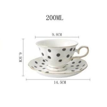Retro Black and White Polka Dot and Striped Teapots, Cups, Saucers and Plates - Premium Cups - Just €37.95! Shop now at San Rocco Italia