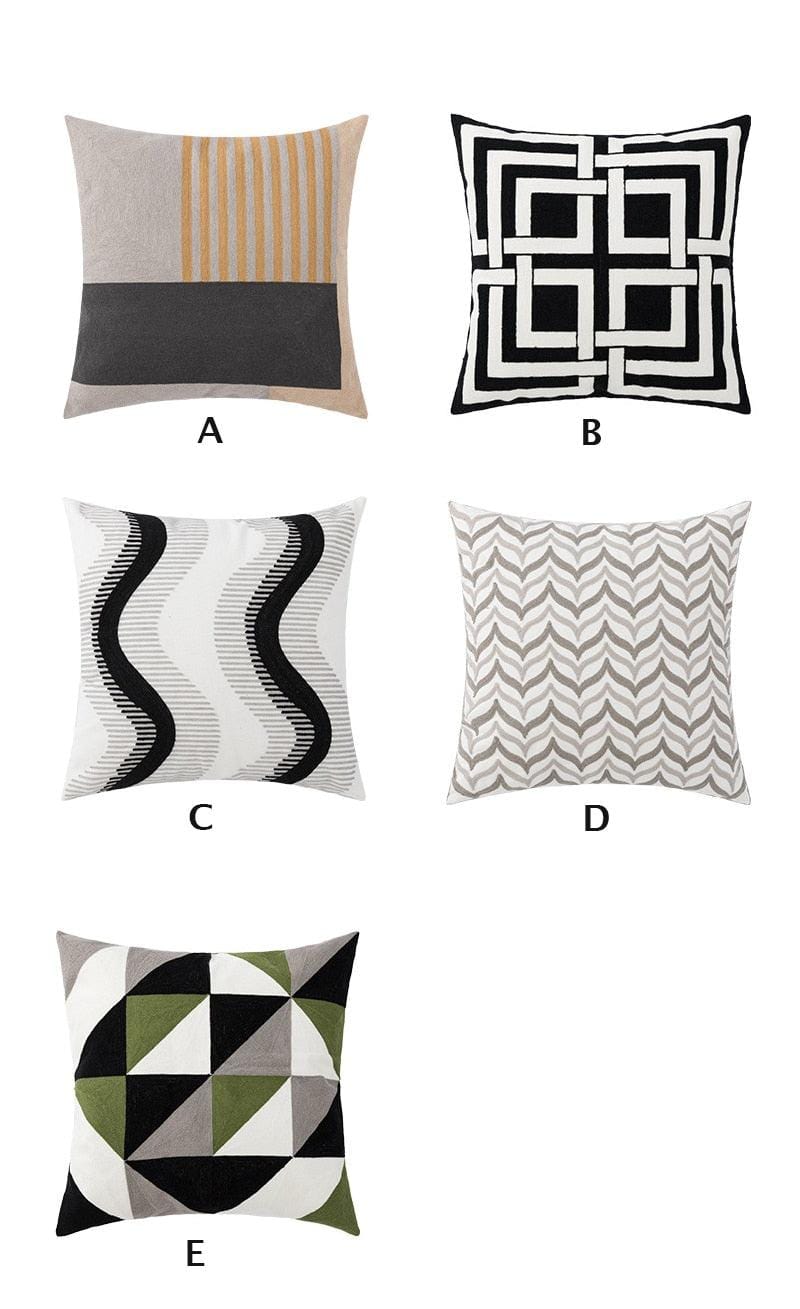 Geometric Embroidered Cushion Covers | 45x45 cm - Cusion Cover - sanroccoitalia.it