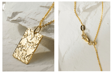 Custom Engraved Gold Necklace with Hammered Pendant | 14K Gold Filled - - San Rocco Italia