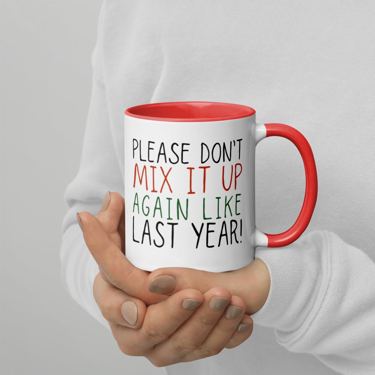Mugs Dear Santa - Please Don't Mix it up Mug with Color Inside San Rocco Italia