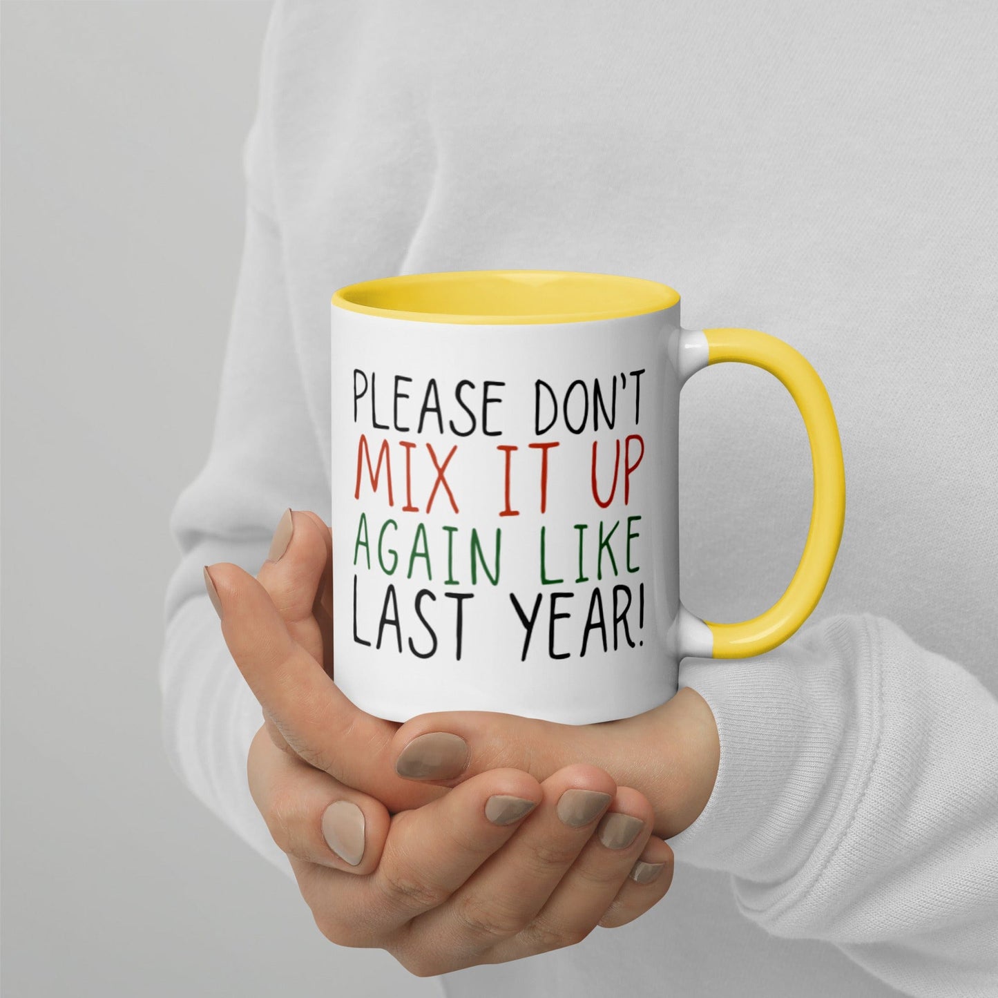 Mugs Dear Santa - Please Don't Mix it up Mug with Color Inside San Rocco Italia