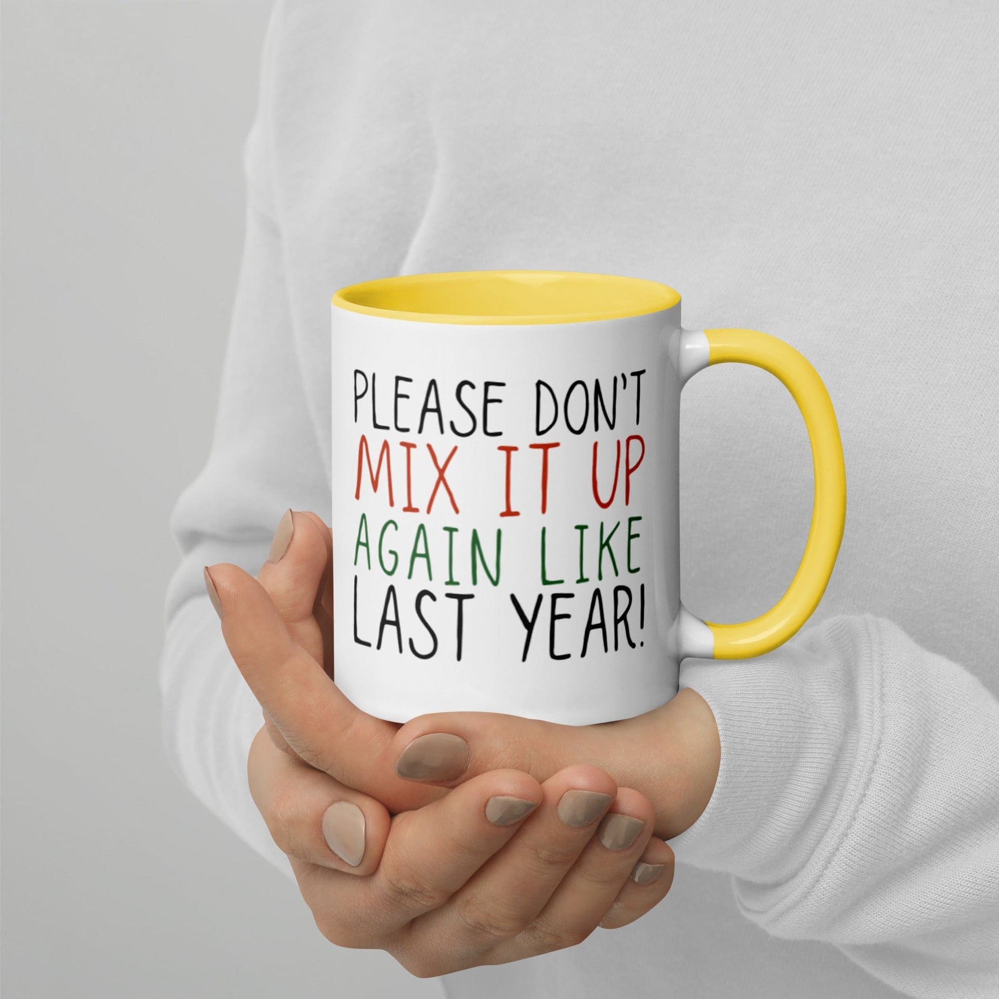 Mugs Dear Santa - Please Don't Mix it up Mug with Color Inside San Rocco Italia