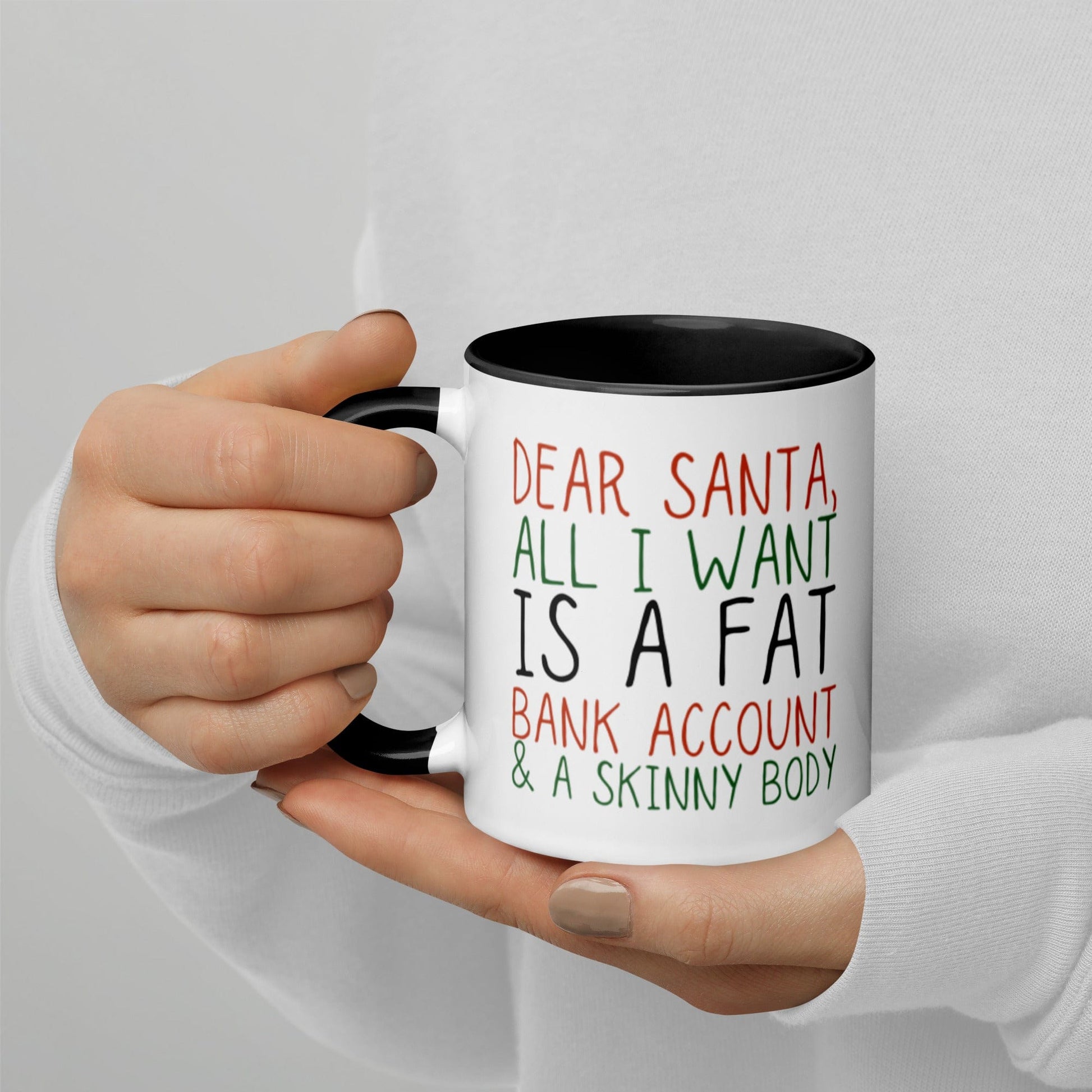 Mugs Black Dear Santa - Please Don't Mix it up Mug with Color Inside San Rocco Italia