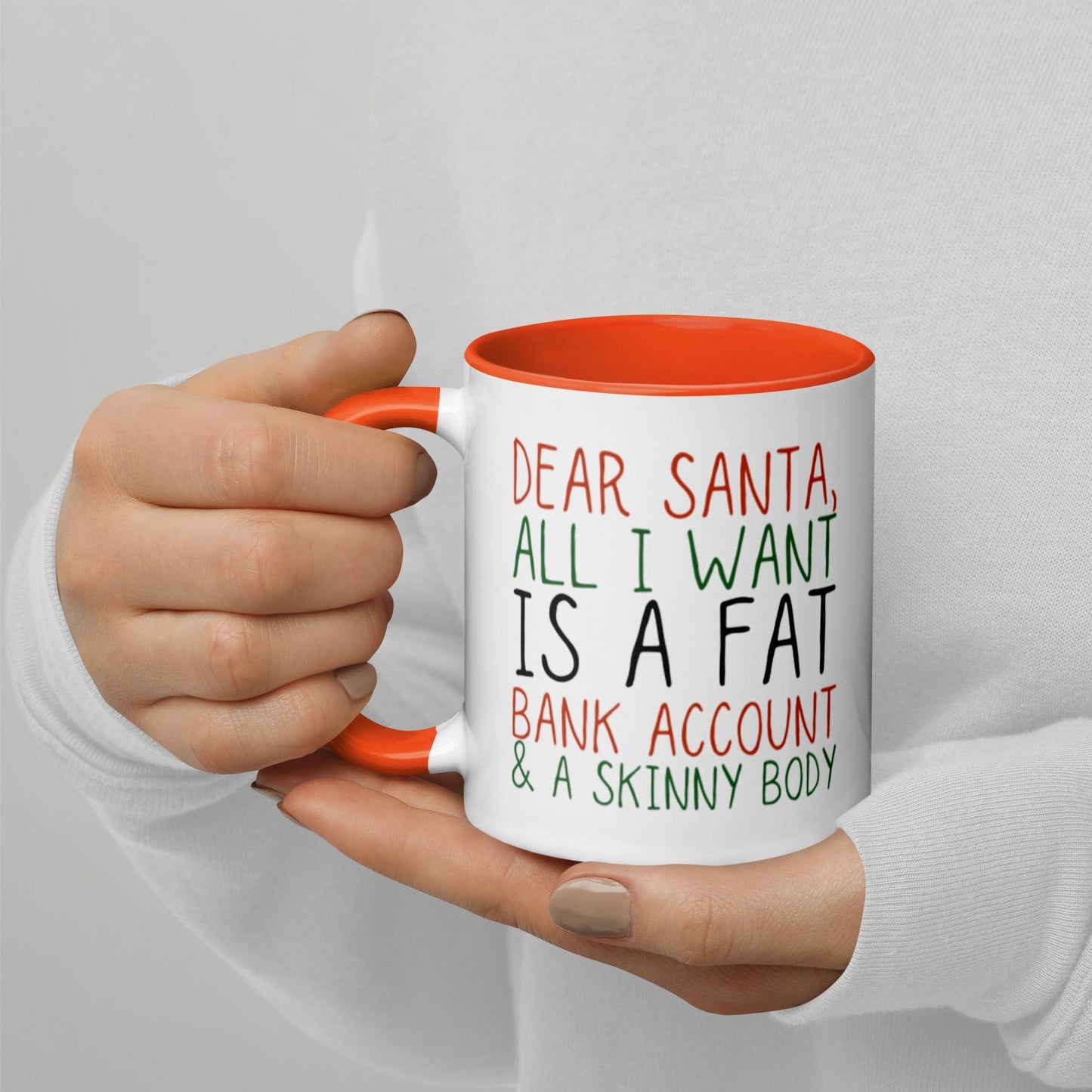 Mugs Orange Dear Santa - Please Don't Mix it up Mug with Color Inside San Rocco Italia