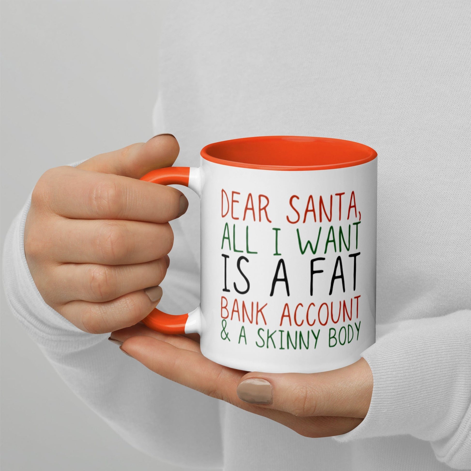 Mugs Orange Dear Santa - Please Don't Mix it up Mug with Color Inside San Rocco Italia