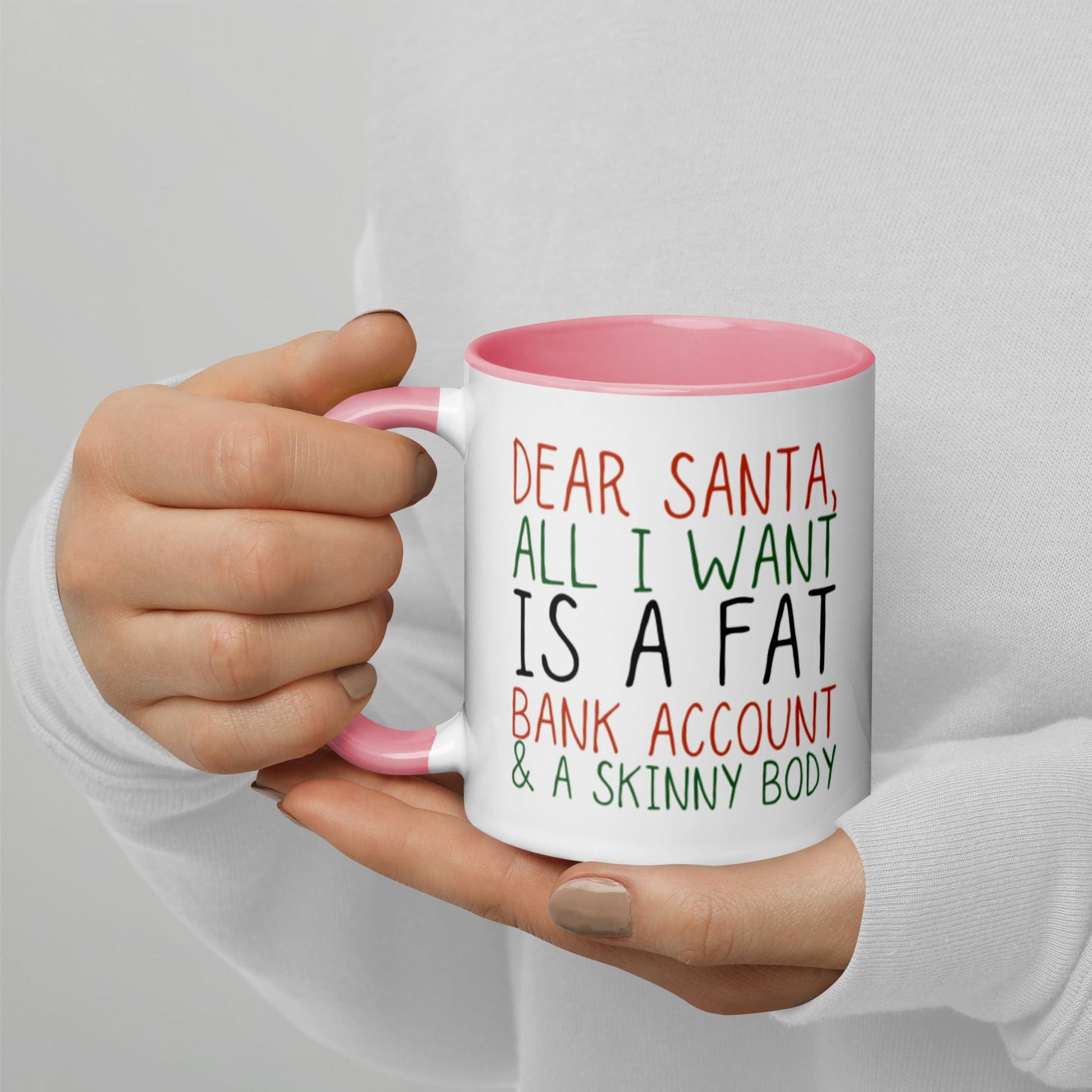 Mugs Pink Dear Santa - Please Don't Mix it up Mug with Color Inside San Rocco Italia
