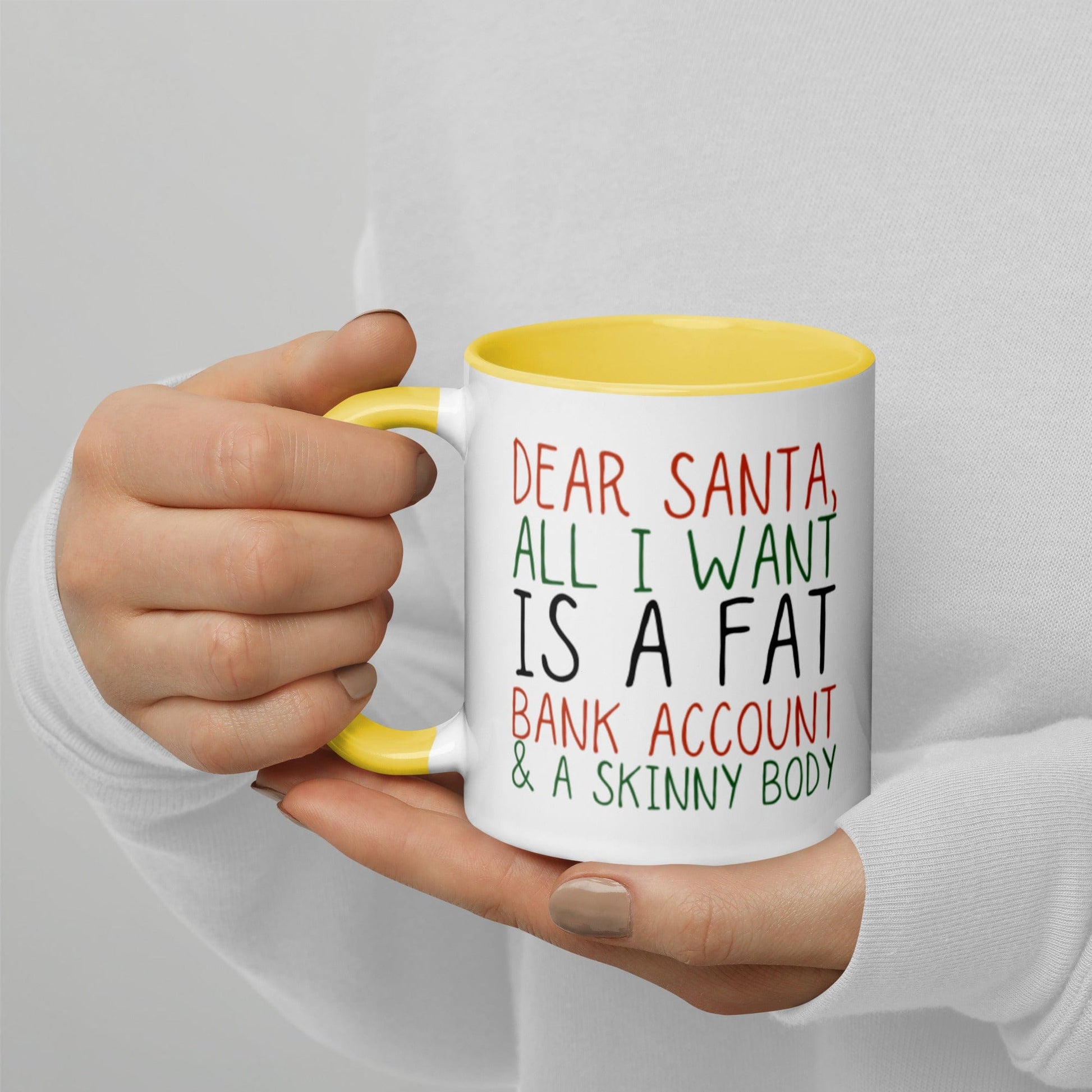 Mugs Yellow Dear Santa - Please Don't Mix it up Mug with Color Inside San Rocco Italia