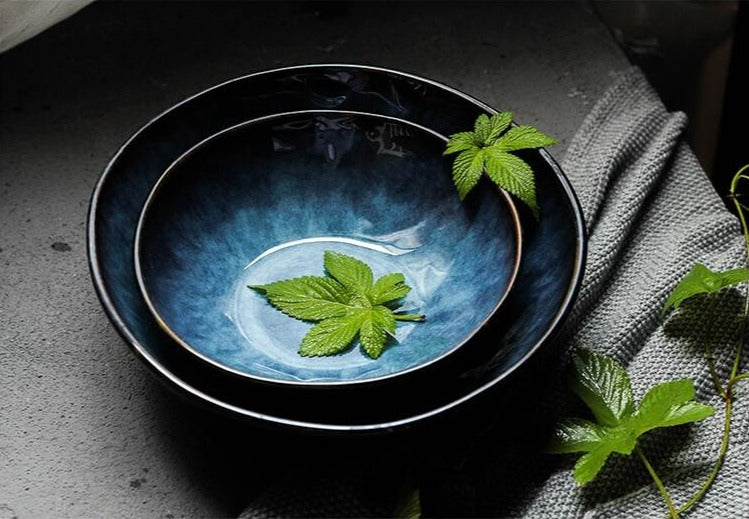 Deep Blue Ceramic Bowls - Premium Dinnerware - Just €56.95! Shop now at San Rocco Italia
